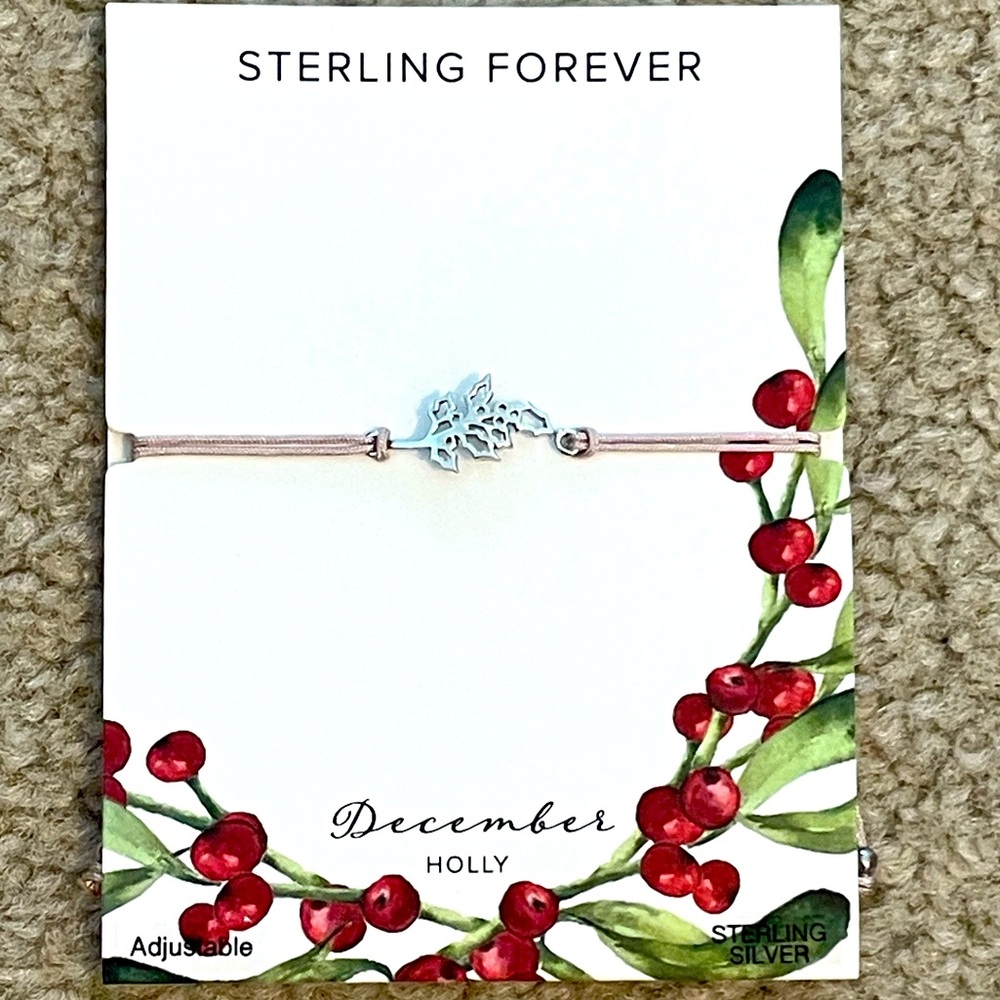 Sterling Forever December Silver Holly Bracelet